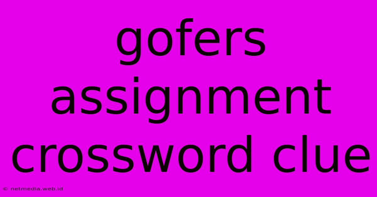 Gofers Assignment Crossword Clue