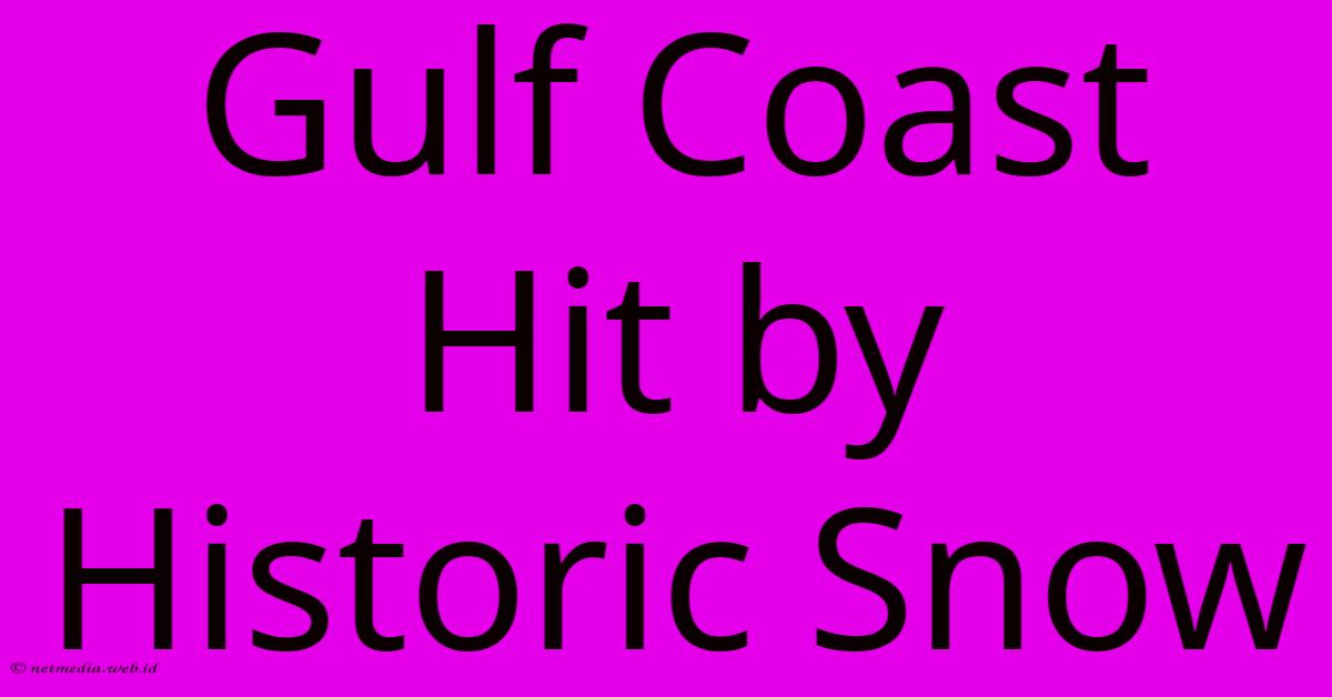 Gulf Coast Hit By Historic Snow