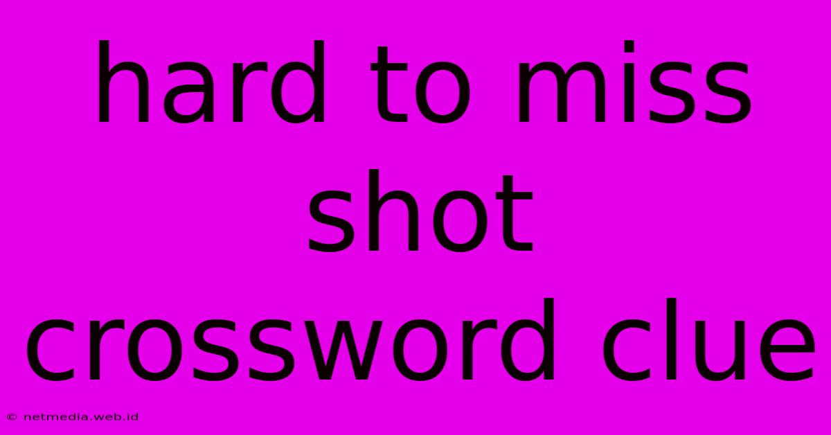 Hard To Miss Shot Crossword Clue