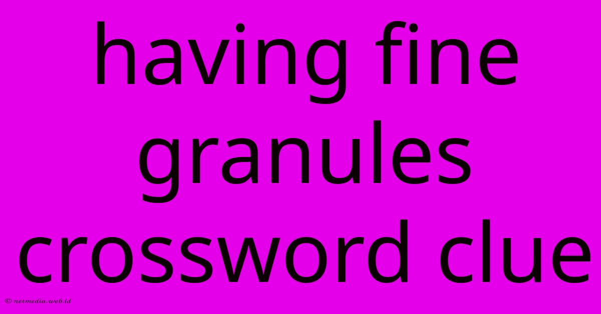 Having Fine Granules Crossword Clue Having Fine Granules Crossword Clue