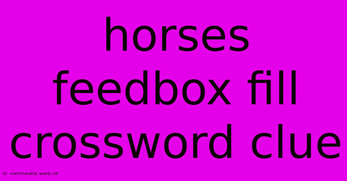 Horses Feedbox Fill Crossword Clue