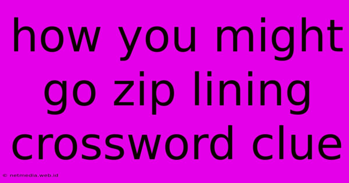 How You Might Go Zip Lining Crossword Clue