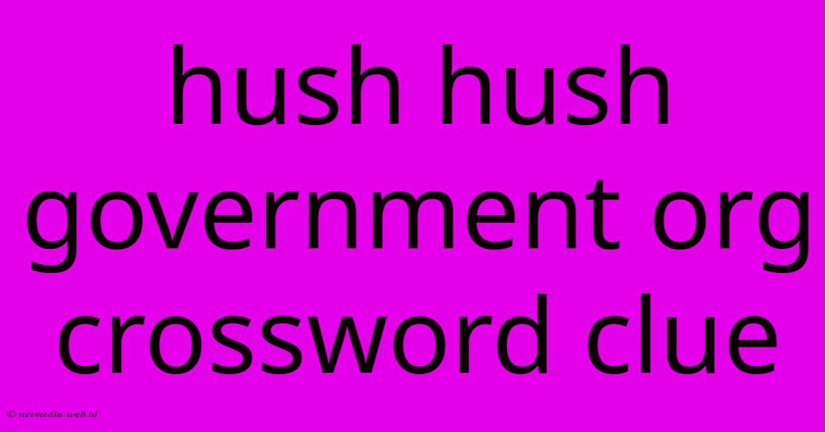 Hush Hush Government Org Crossword Clue Hush Hush Government Org Crossword Clue