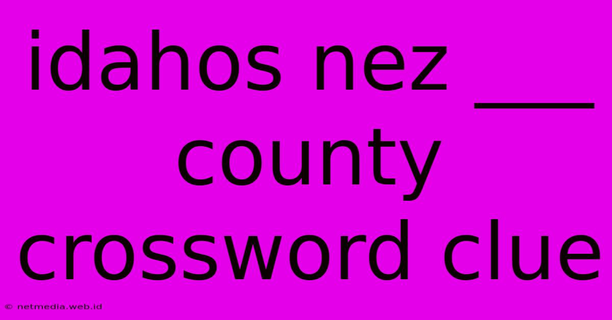 Idahos Nez ___ County Crossword Clue