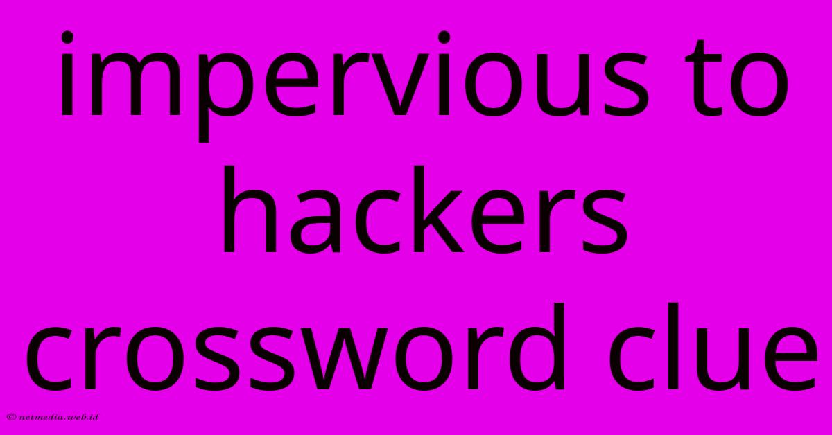 Impervious To Hackers Crossword Clue