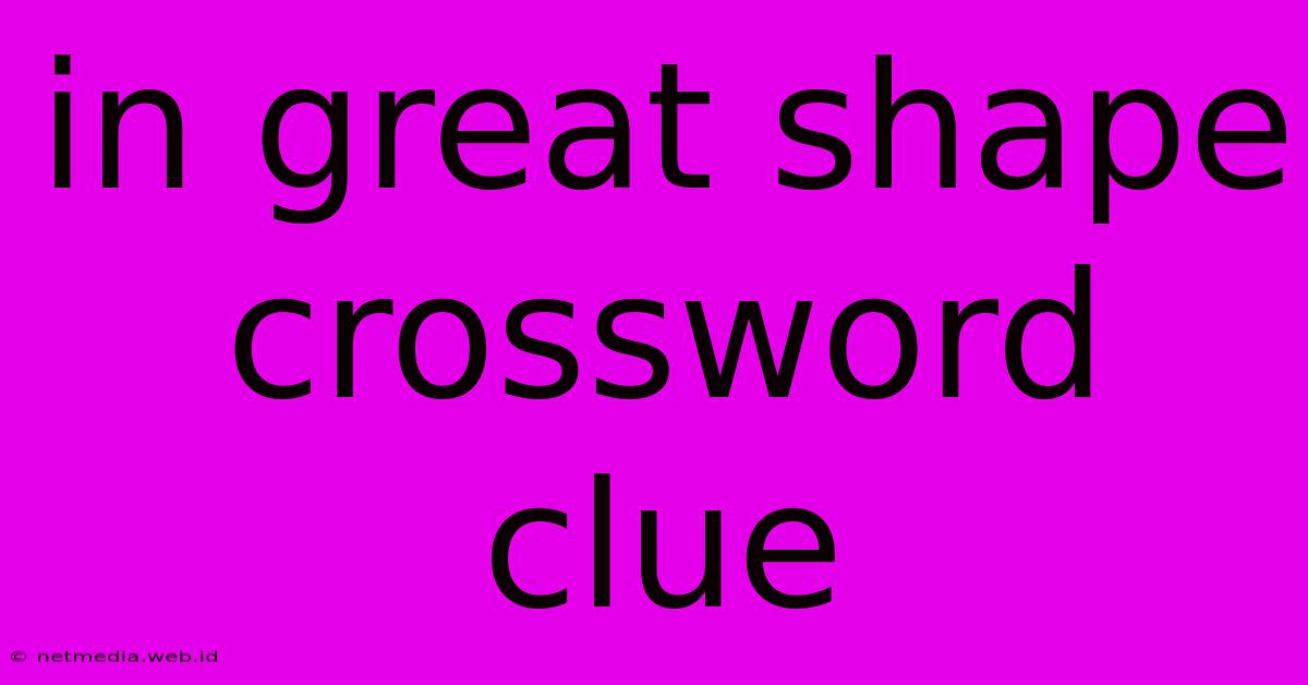 In Great Shape Crossword Clue