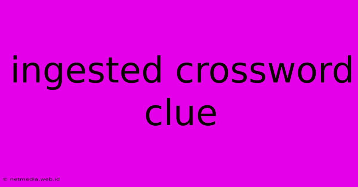 Ingested Crossword Clue