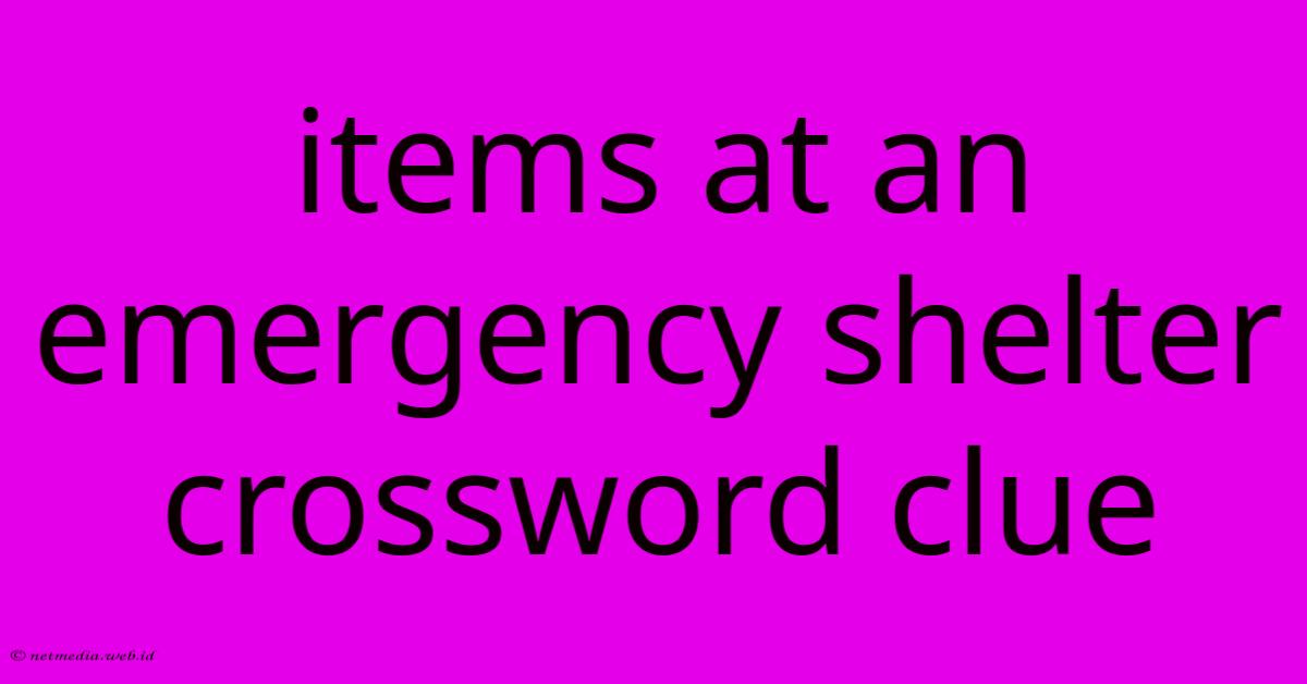 Items At An Emergency Shelter Crossword Clue