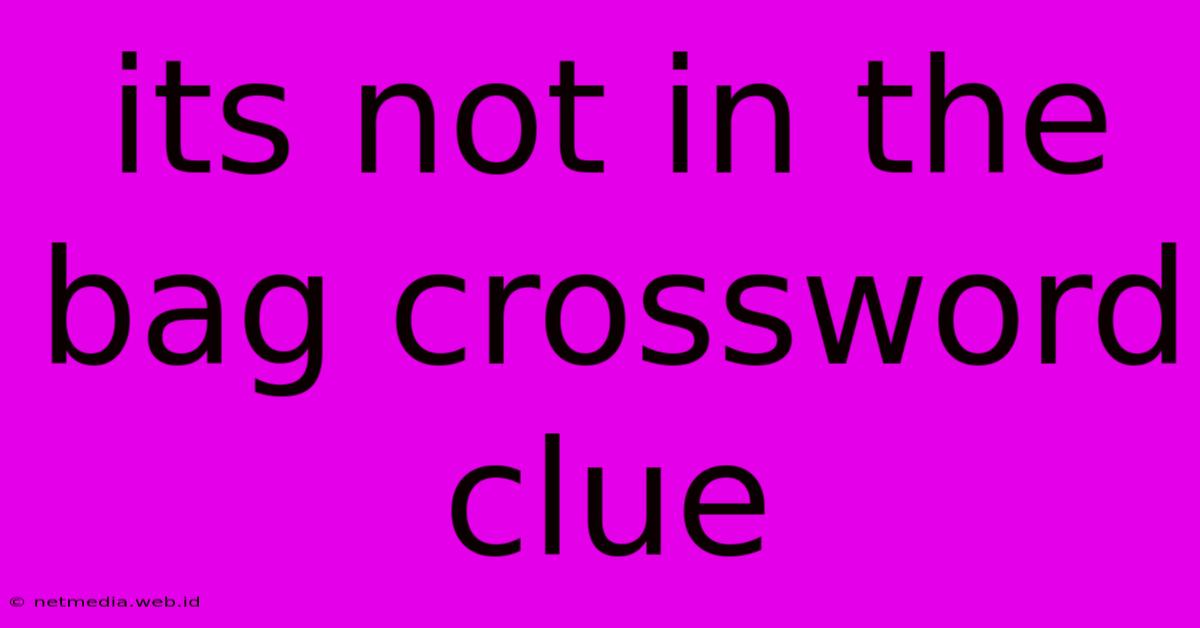 Its Not In The Bag Crossword Clue