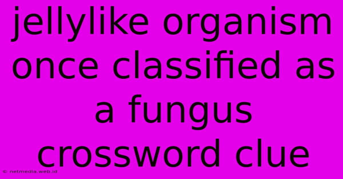 Jellylike Organism Once Classified As A Fungus Crossword Clue