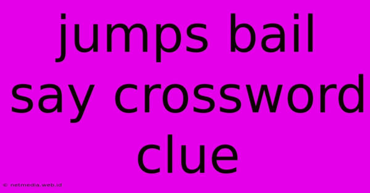 Jumps Bail Say Crossword Clue