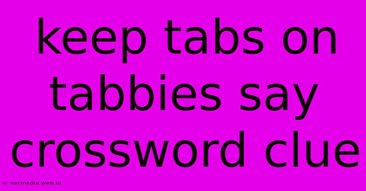 Keep Tabs On Tabbies Say Crossword Clue