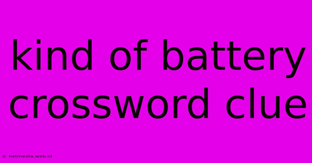 Kind Of Battery Crossword Clue