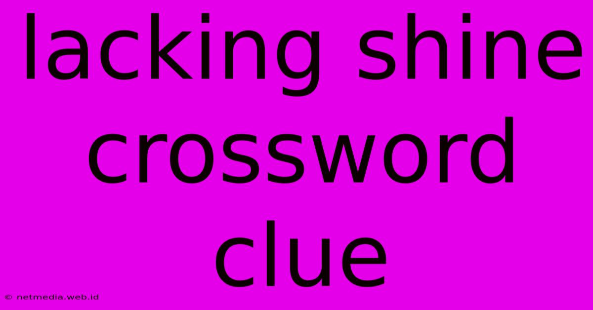 Lacking Shine Crossword Clue