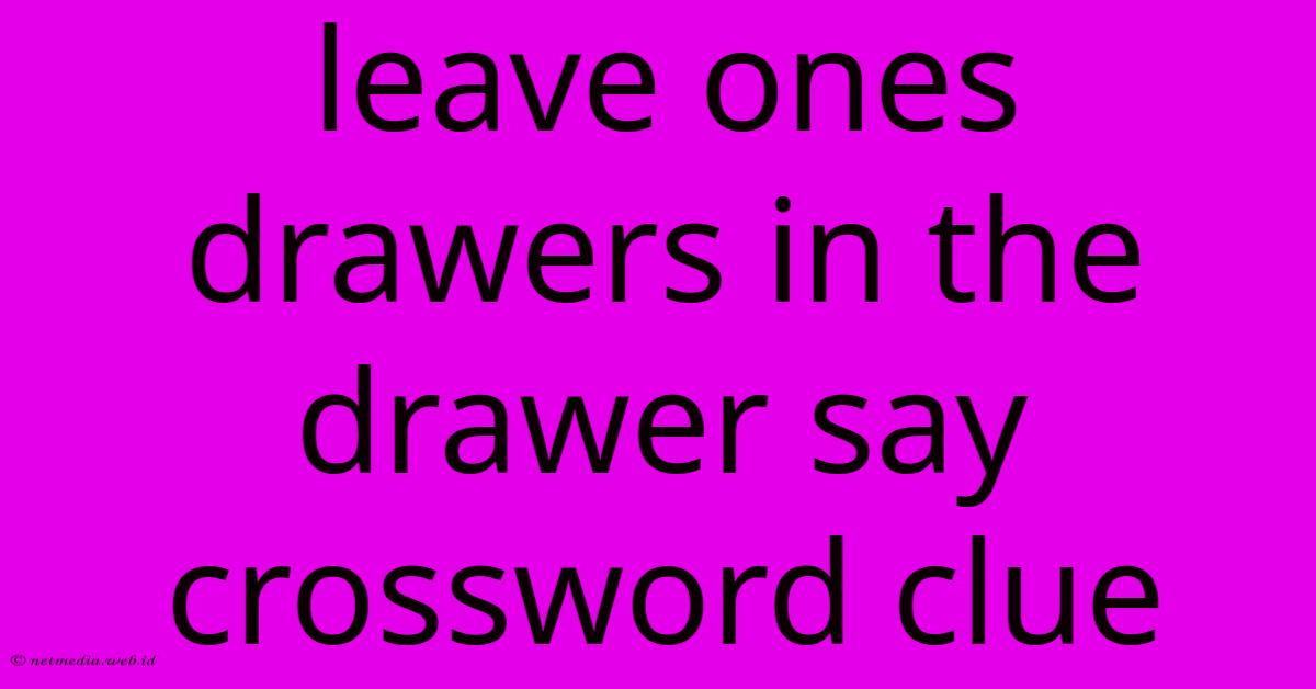 Leave Ones Drawers In The Drawer Say Crossword Clue Leave Ones Drawers In The Drawer Say Crossword Clue