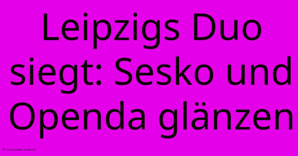 Leipzigs Duo Siegt: Sesko Und Openda Glänzen Leipzigs Duo Siegt: Sesko Und Openda Glänzen
