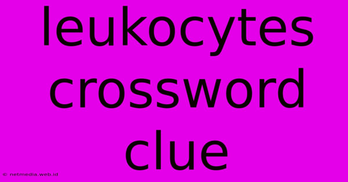 Leukocytes Crossword Clue