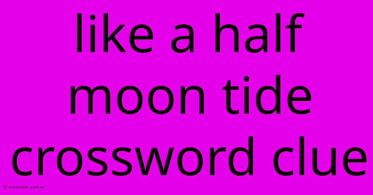 Like A Half Moon Tide Crossword Clue Like A Half Moon Tide Crossword Clue