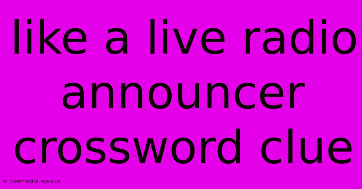 Like A Live Radio Announcer Crossword Clue