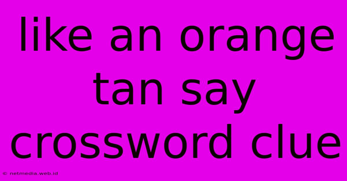 Like An Orange Tan Say Crossword Clue