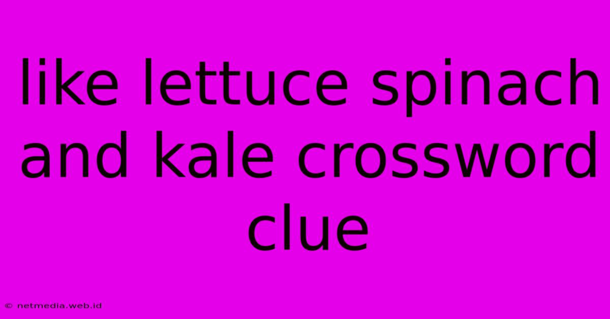 Like Lettuce Spinach And Kale Crossword Clue