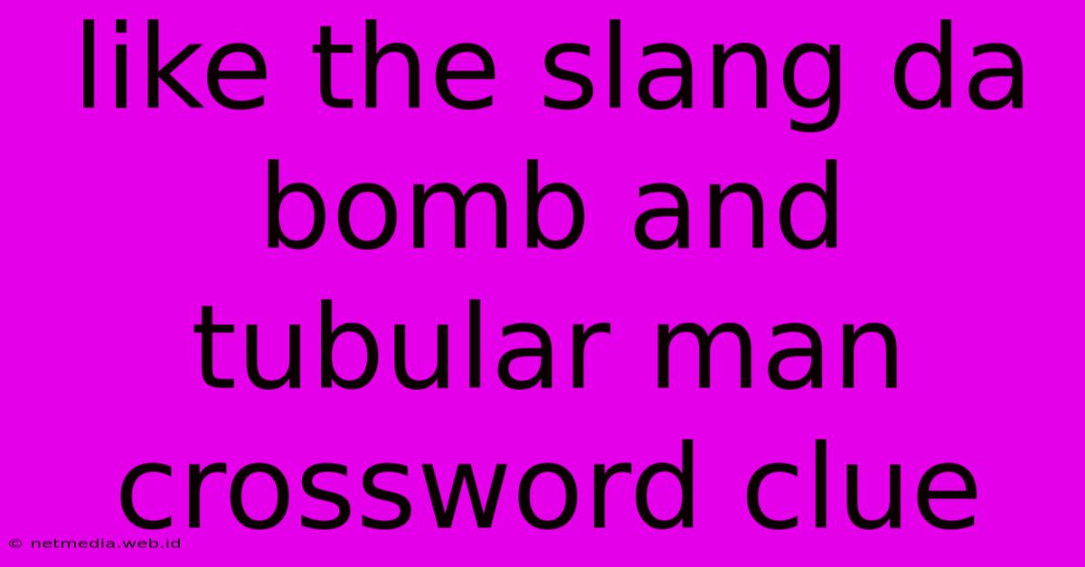 Like The Slang Da Bomb And Tubular Man Crossword Clue