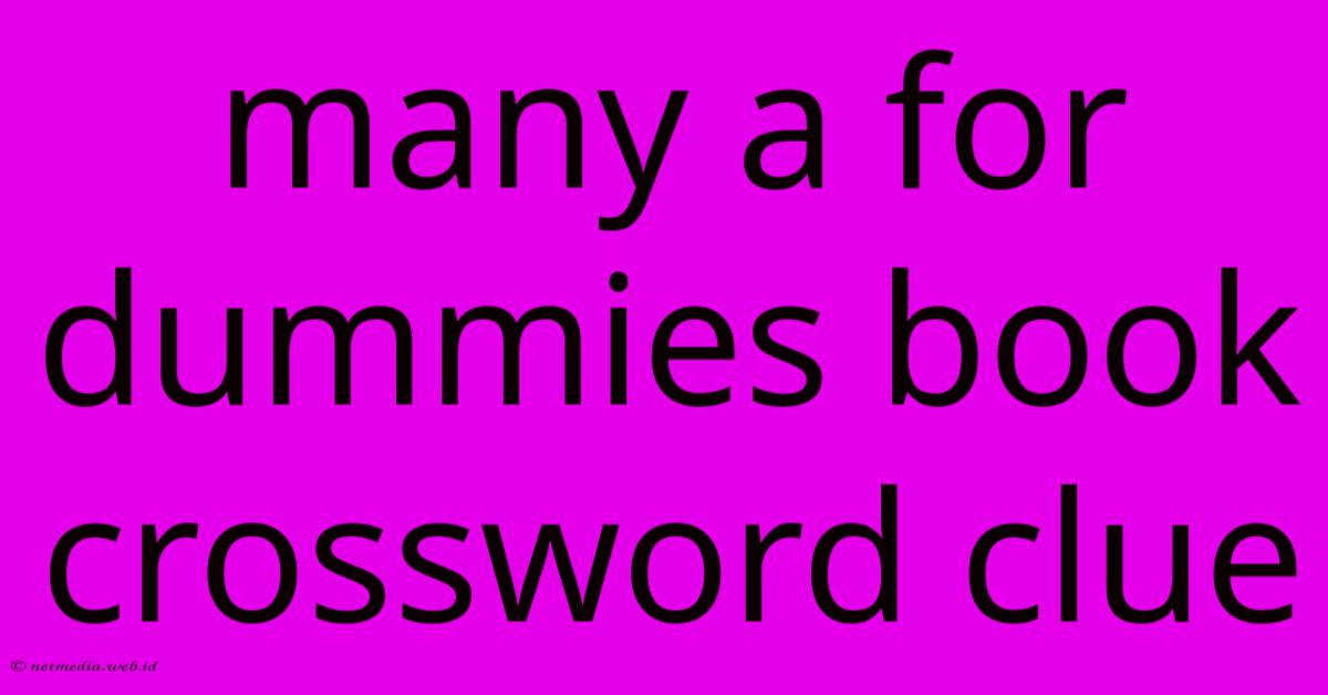 Many A For Dummies Book Crossword Clue Many A For Dummies Book Crossword Clue