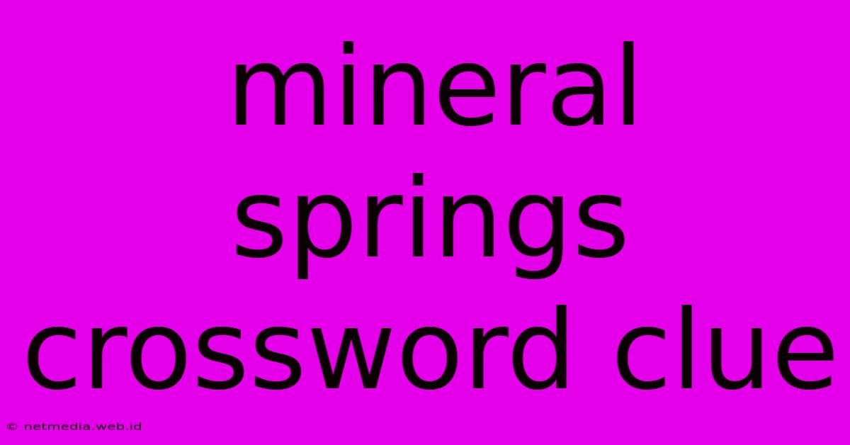 Mineral Springs Crossword Clue