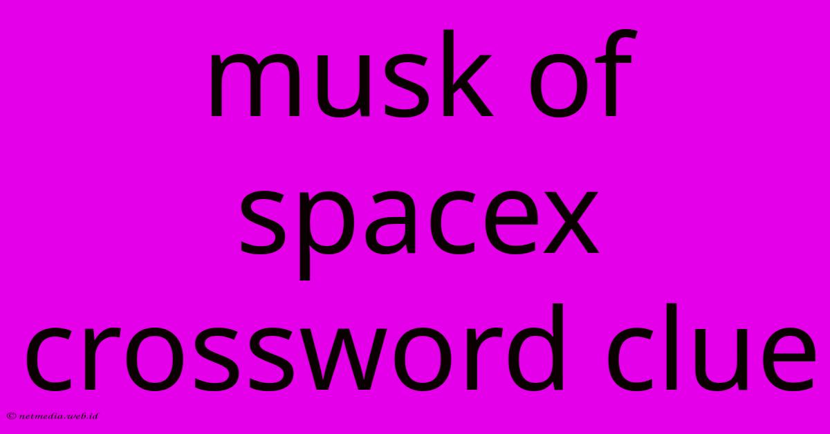 Musk Of Spacex Crossword Clue