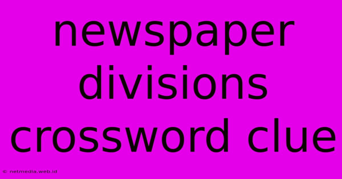 Newspaper Divisions Crossword Clue