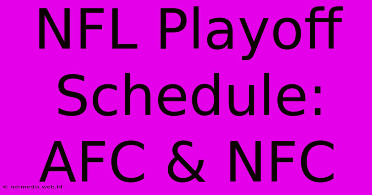 NFL Playoff Schedule: AFC & NFC