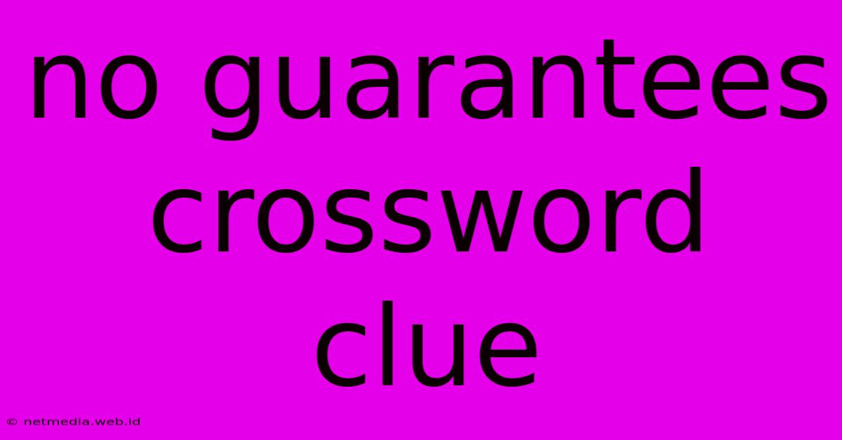 No Guarantees Crossword Clue