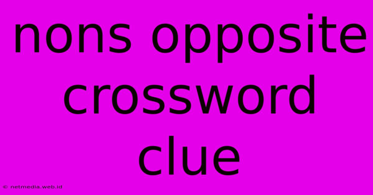 Nons Opposite Crossword Clue