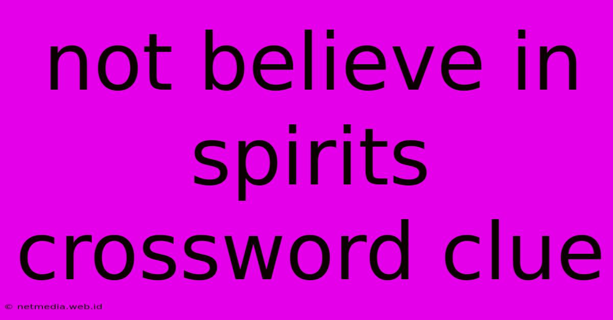 Not Believe In Spirits Crossword Clue