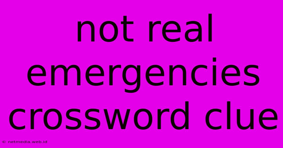 Not Real Emergencies Crossword Clue