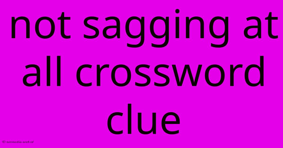 Not Sagging At All Crossword Clue Not Sagging At All Crossword Clue