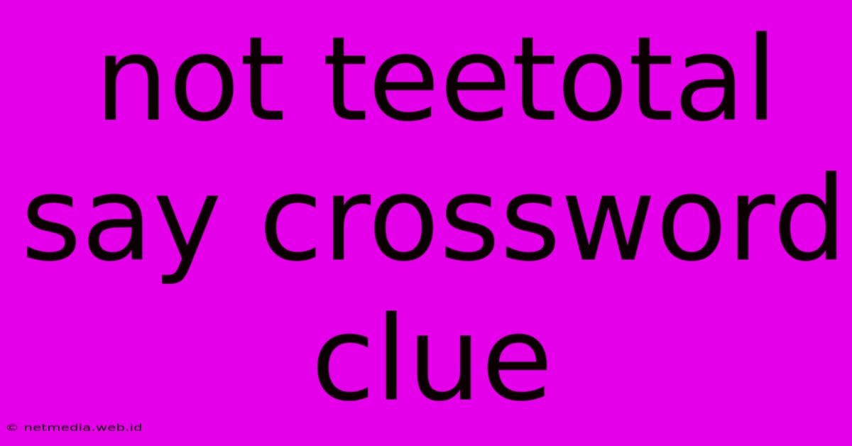 Not Teetotal Say Crossword Clue