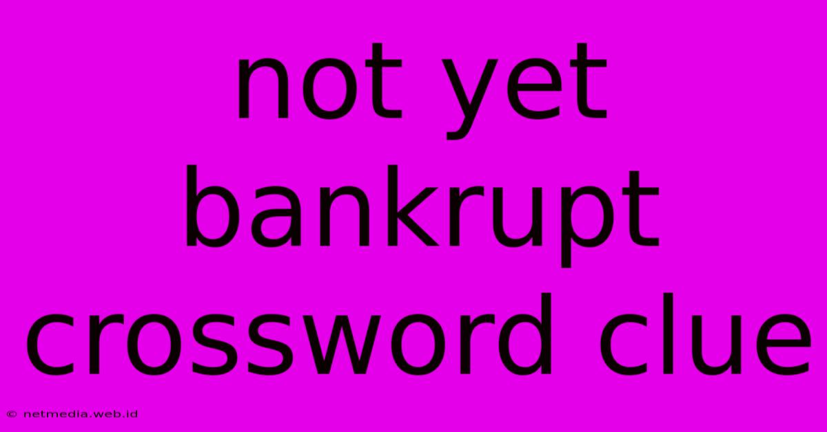 Not Yet Bankrupt Crossword Clue