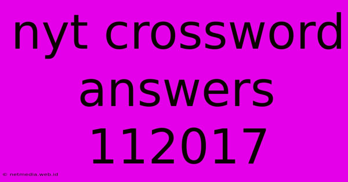 Nyt Crossword Answers 112017