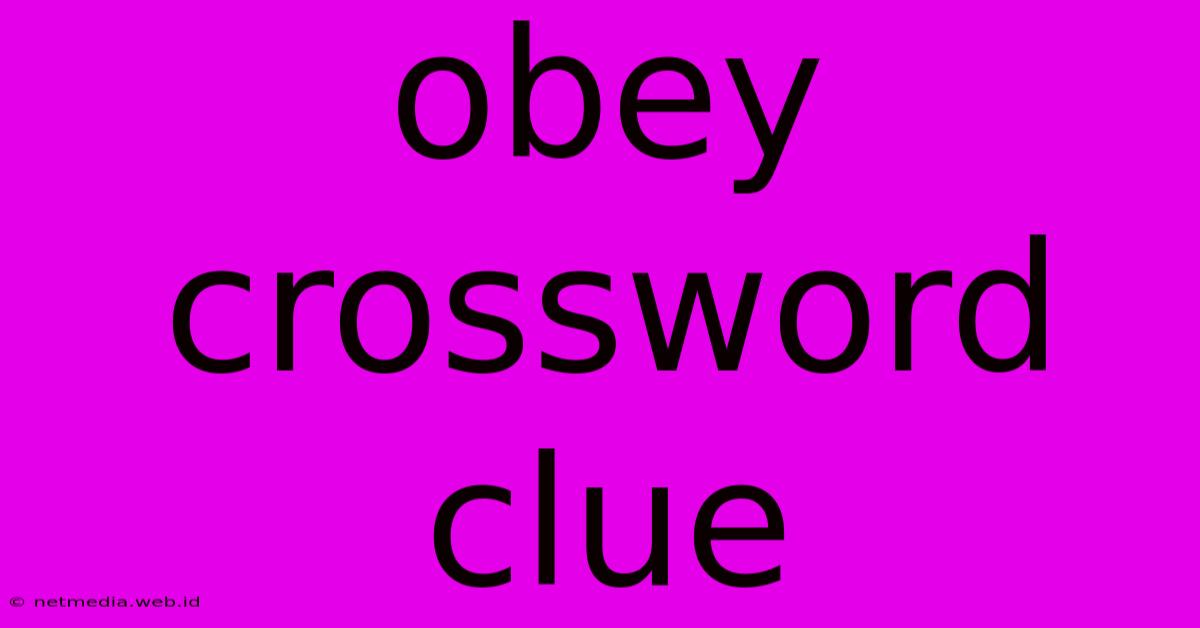 Obey Crossword Clue