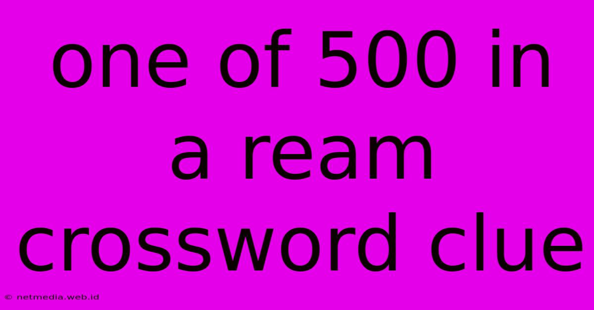 One Of 500 In A Ream Crossword Clue