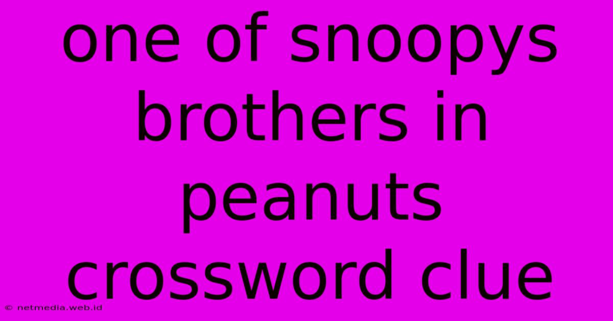 One Of Snoopys Brothers In Peanuts Crossword Clue