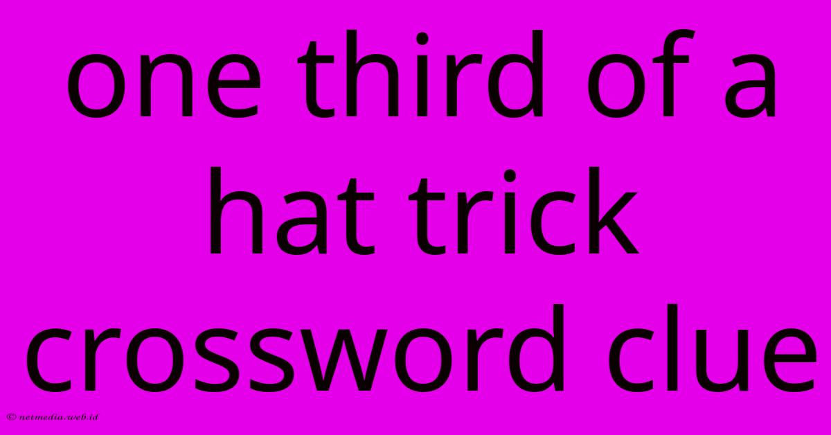 One Third Of A Hat Trick Crossword Clue