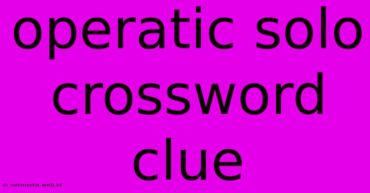 Operatic Solo Crossword Clue