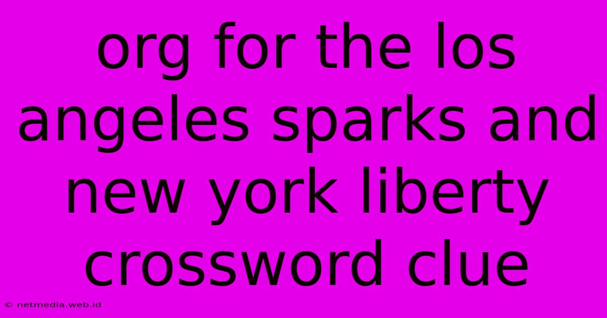 Org For The Los Angeles Sparks And New York Liberty Crossword Clue