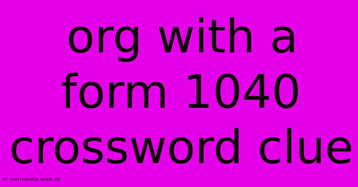 Org With A Form 1040 Crossword Clue