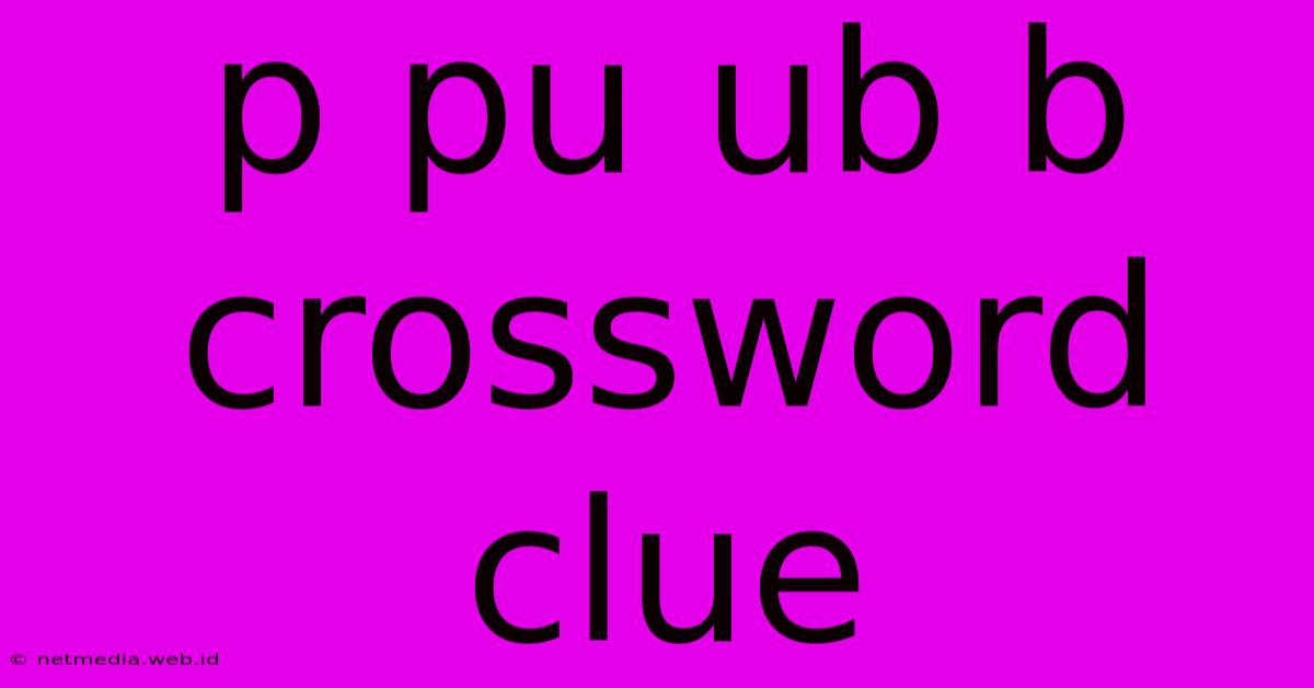 P Pu Ub B Crossword Clue