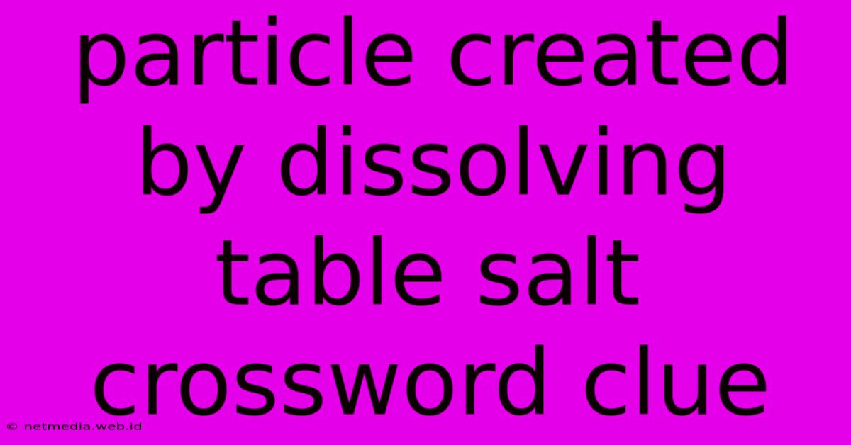 Particle Created By Dissolving Table Salt Crossword Clue