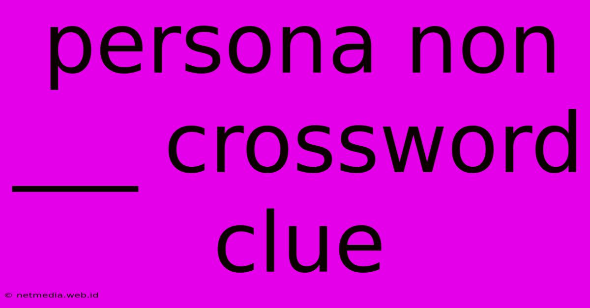 Persona Non ___ Crossword Clue