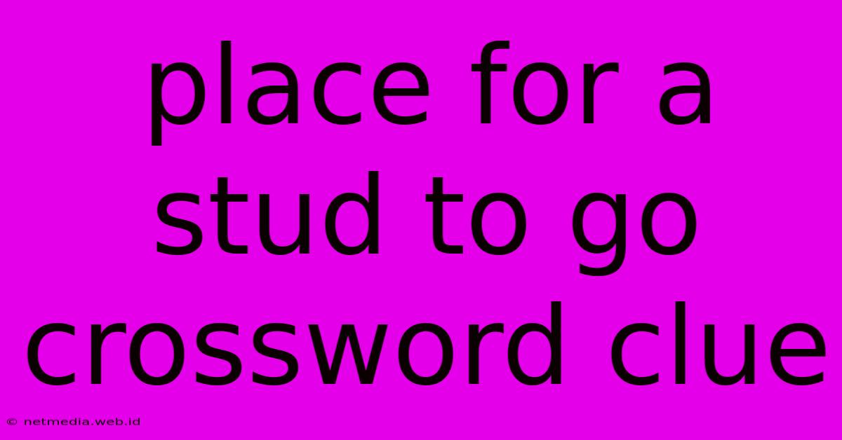 Place For A Stud To Go Crossword Clue